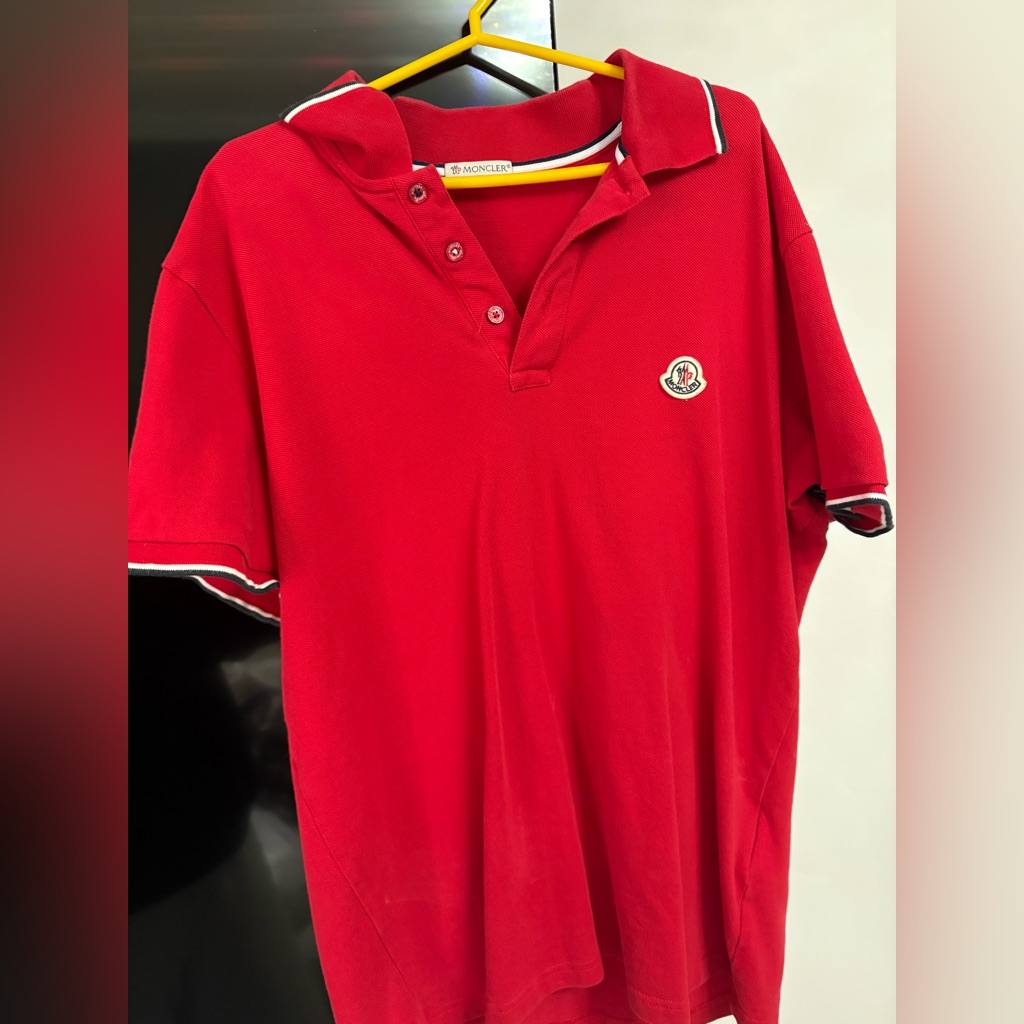 Moncler Classic Red Polo Shirt For Men
